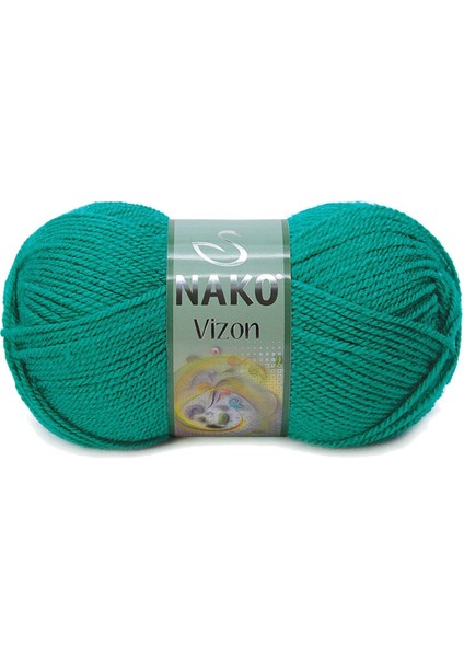 5 Adet Vizon Premium Akrilik El Örgü Ipi Yünü Renk NO:181 Ördek Başı Yeşil fiyatları