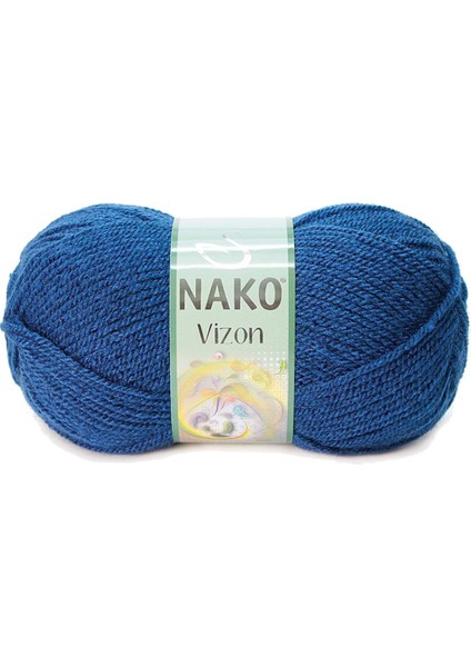 5 Adet Vizon Premium Akrilik El Örgü Ipi Yünü Renk NO:517 Orta Mavi fiyatları