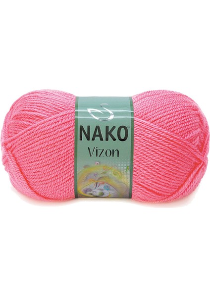 5 Adet Vizon Premium Akrilik El Örgü Ipi Yünü Renk NO:236 Gül Pembe