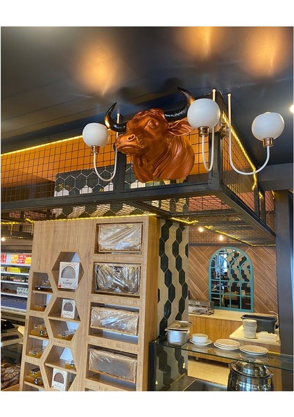 Steak House - Çiftlik - Lokanta Için Duvar Boğa Büstü 1 Adet (Gerçek Boğa Başı Büyüklüğünde)