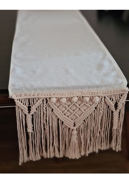 Linen Kumaş Makrome Runner, Masa Örtüsü