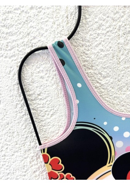 Kız Çocuk Mayo Minnie Mouse Mavi Dijital Baskılı Deniz Havuz Mayosu Çocuk Mayo fiyatları