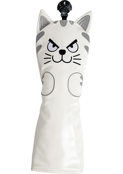 Golf Club Headcover Mallet Putter Cat Desen Aksesuarları Putter Cue Headcover 3 Fairwaywood Beyaz (Yurt Dışından)