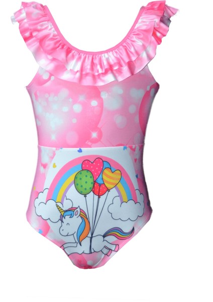 Kız Çocuk Mayo Balonlu Unicorn