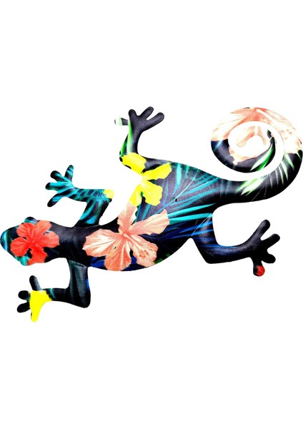 Demir Gecko Duvar Asılı Sanat Kertenkele Heykel Sundurma Bahçe Süs Stili 2 (Yurt Dışından)