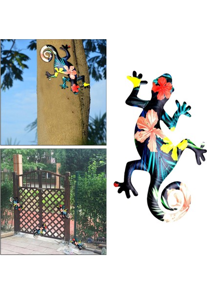 Demir Gecko Duvar Asılı Sanat Kertenkele Heykel Sundurma Bahçe Süs Stili 2 (Yurt Dışından) modelleri