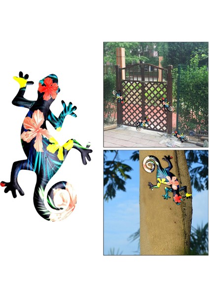 Demir Gecko Duvar Asılı Sanat Kertenkele Heykel Sundurma Bahçe Süs Stili 2 (Yurt Dışından) fırsatları