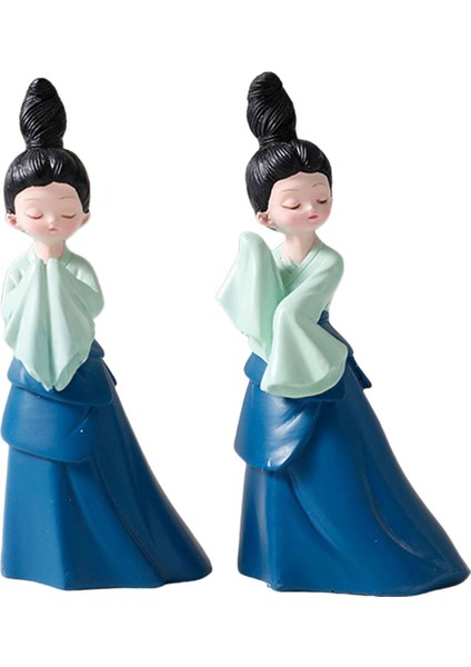 Reçine Bayan Dansçı Heykeli Eski Kadın Raf Dekor Hediyesi 2x Küçük Dans Bebek (Yurt Dışından) fiyatları