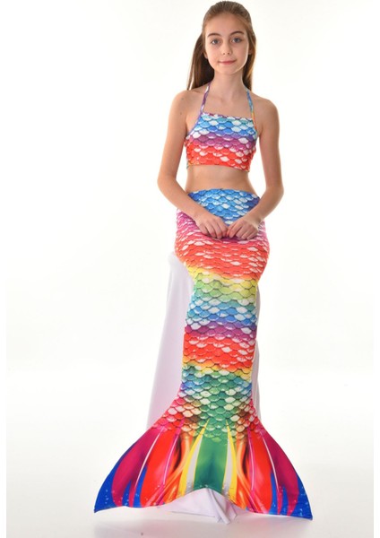 Deniz Kızı Kostümü 3'lü Set Renkli