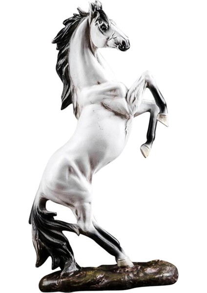 Atlar Heykelcik Detaylı El Kavisli Heykel Bar Süsleri Modern Hediye Beyaz (Yurt Dışından)