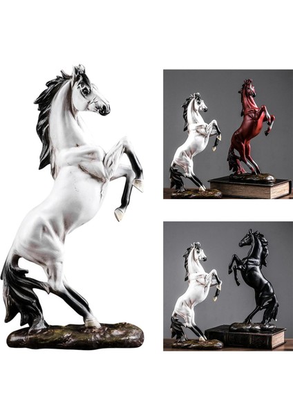 Atlar Heykelcik Detaylı El Kavisli Heykel Bar Süsleri Modern Hediye Beyaz (Yurt Dışından) fırsatları