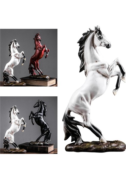 Atlar Heykelcik Detaylı El Kavisli Heykel Bar Süsleri Modern Hediye Beyaz (Yurt Dışından) indirimleri