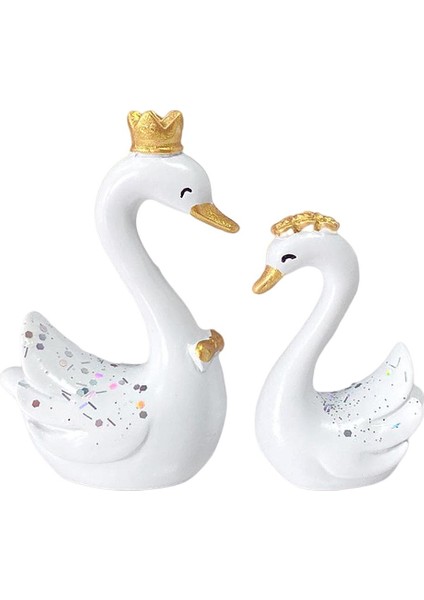 3D Reçine Taç Kuğu Ayakta Duran Heykel Figürinler Heykel Araba Gösterge Paneli Dekor (Yurt Dışından) fiyatları