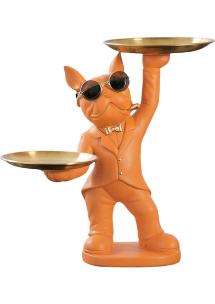 Yaratıcı Heykel Figrines Tuşları Depolama Tutucu Odası Dekor Turuncu (Yurt Dışından)