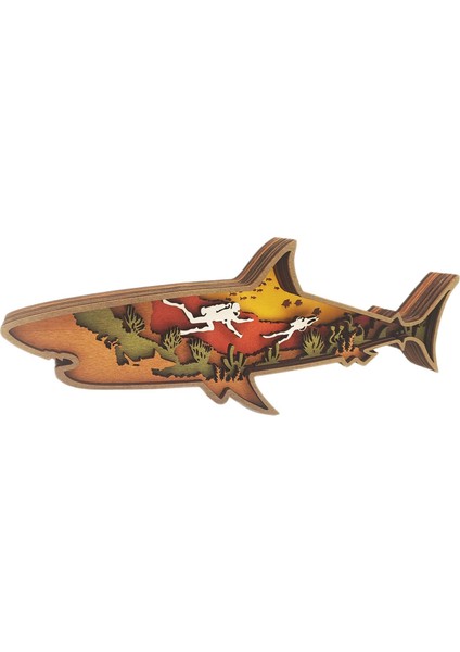Dekor Için Hollow Creative Hayvan Ahşap Zanaat Süslü El Sanatları Köpekbalığı (Yurt Dışından) fiyatları