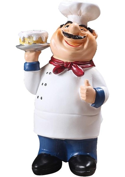 Reçine Şef Figürinler Mutfak Koleksiyon Dekorf Açıklandığı Gibi Kek (Yurt Dışından)