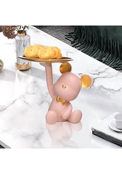 Reçine Ayı Figürin Heykel Oturma Odası Giriş Atıştırmalık Depolama Tepsisi Organizatör Pembe (Yurt Dışından) fiyatları