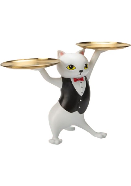 Garson Kedi Heykel Heykel Biblolar Oturma Odası Için Saklama Depolama Tepsisi (Yurt Dışından) fiyatları