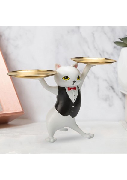 Garson Kedi Heykel Heykel Biblolar Oturma Odası Için Saklama Depolama Tepsisi (Yurt Dışından) modelleri