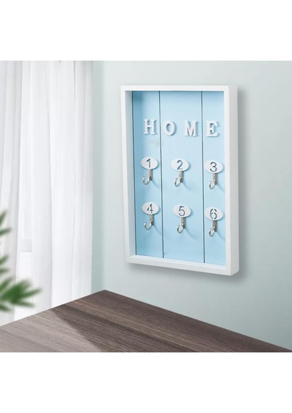 Vintage Style Anahtar Tutucu Kapı Depolama Şapkası Askı Organizatörü Giriş 6 Hooks Mavi (Yurt Dışından) modelleri