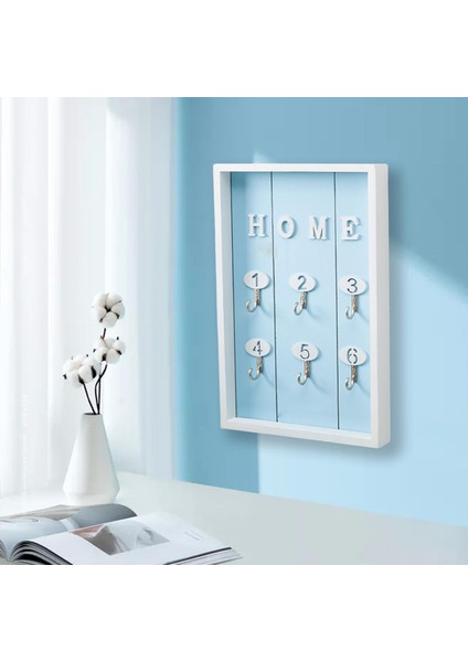 Vintage Style Anahtar Tutucu Kapı Depolama Şapkası Askı Organizatörü Giriş 6 Hooks Mavi (Yurt Dışından) fırsatları