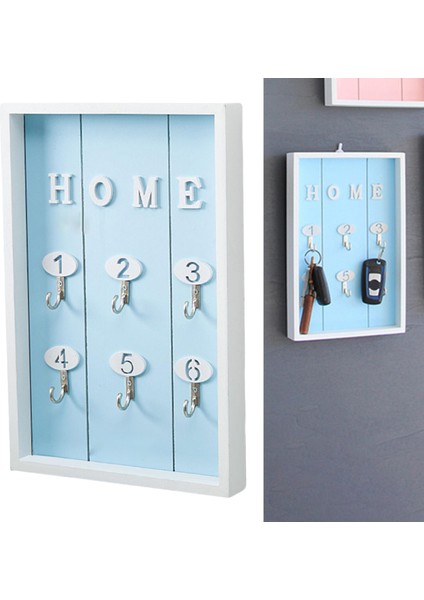 Vintage Style Anahtar Tutucu Kapı Depolama Şapkası Askı Organizatörü Giriş 6 Hooks Mavi (Yurt Dışından) indirimleri