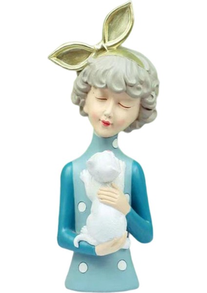 Iskandinav Kız Heykel Heykel Reçine Ev Dekorasyon Süsleme Mavi Için Heykelcik (Yurt Dışından) fiyatları