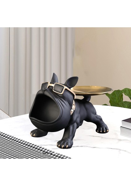 Köpek Depolama Tepsisi Heykeli Koleksiyon Heykel Masaüstü Dekorasyon Siyah (Yurt Dışından) fiyatları