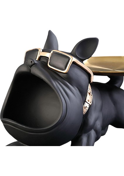 Köpek Depolama Tepsisi Heykeli Koleksiyon Heykel Masaüstü Dekorasyon Siyah (Yurt Dışından) modelleri