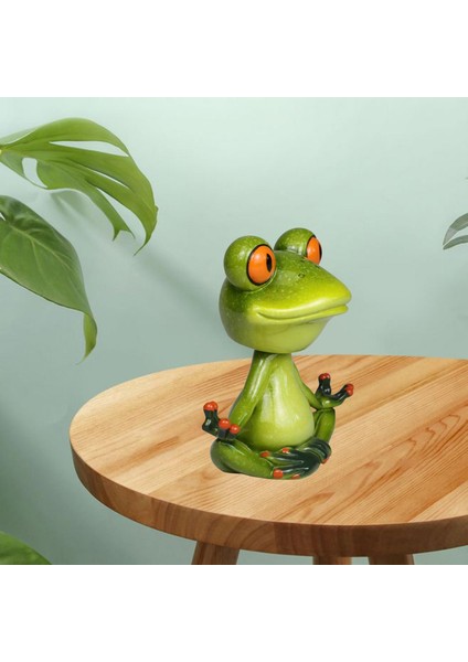 Meditasyon Kurbağası Minyatür Heykelcik Reçine Bahçesi Çim Heykeli (Yurt Dışından)