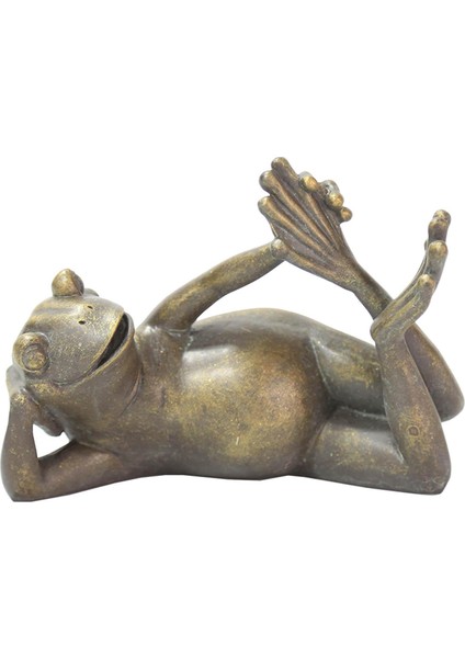 Bahçe Masası Dekorasyonu Için Zen Meditasyon Antika Bronz Yoga Kurbağa Heykeli (Yurt Dışından)