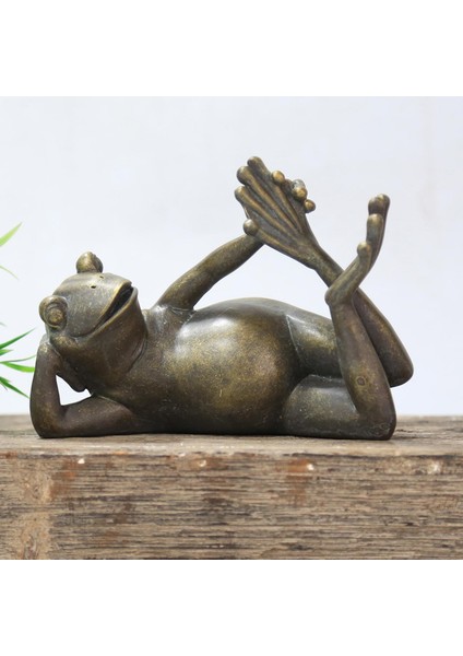 Bahçe Masası Dekorasyonu Için Zen Meditasyon Antika Bronz Yoga Kurbağa Heykeli (Yurt Dışından) modelleri