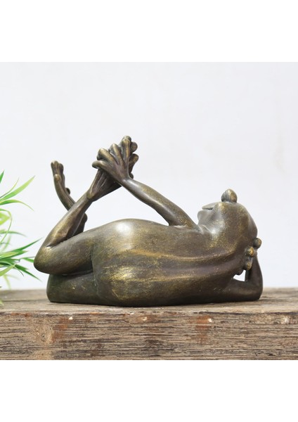 Bahçe Masası Dekorasyonu Için Zen Meditasyon Antika Bronz Yoga Kurbağa Heykeli (Yurt Dışından) indirimleri
