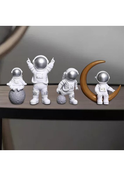 4x Spacean Heykelcik Kabini Astronot Heykel Heykel Dekor (Yurt Dışından)