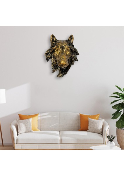 Hayvan Kafası Heykel Figürin Duvar Montajı Heykel Ev Bar Dekor Süsleme 20.5X13.5X25CM (Yurt Dışından) indirimleri
