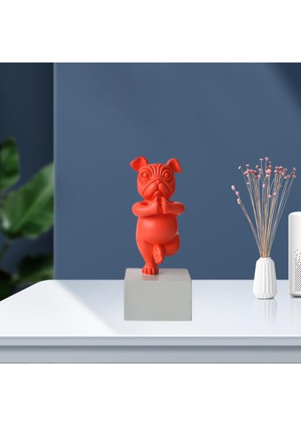 Iskandinav Heykel Yoga Hayvanlar Bar Dekoru Için Figürinler Kırmızı (Yurt Dışından)