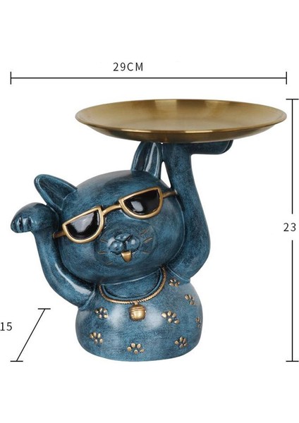 Masa Üstü Reçine Heykeli Şanslı Kedi Heykel Figürin ile Ev Taşınma Mavisi Için Tepsi (Yurt Dışından) fırsatları