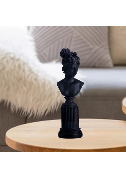 Lady Bust Heykel Heykel Kabine Reçine Figürinler Ev Yatak Odası Dekor Sevgilisi Siyah (Yurt Dışından) fırsatları