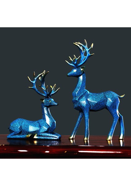 1 Çift Geyik Heykel Elk Heykeller Ofis Yemek Odası Süsleri Için Sanat Zanaat (Yurt Dışından) modelleri