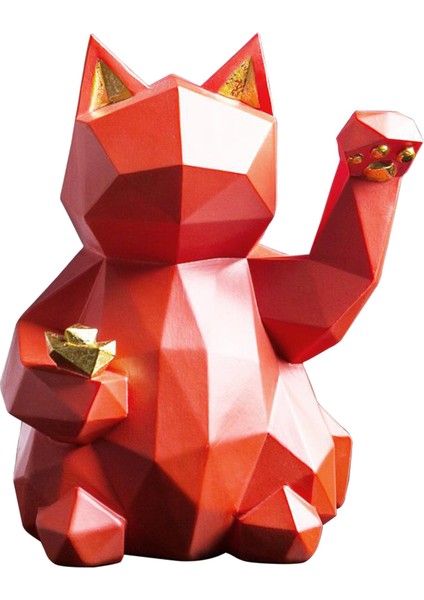 Şanslı Kedi Figüre Raf Ekran Süsleri Iyi Ofis Heykeli Kırmızı (Yurt Dışından) fiyatları