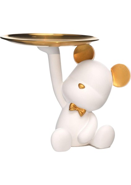 Reçine Ayı Figürin Heykel Oturma Odası Giriş Atıştırmalık Depolama Tepsisi Organizatör Beyaz (Yurt Dışından) fiyatları