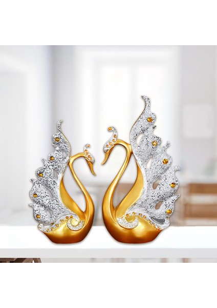 1 Pair Birkaç Swan Heykel Figürin Reçine Süsleri Masa Ev Dekor (Yurt Dışından) indirimleri