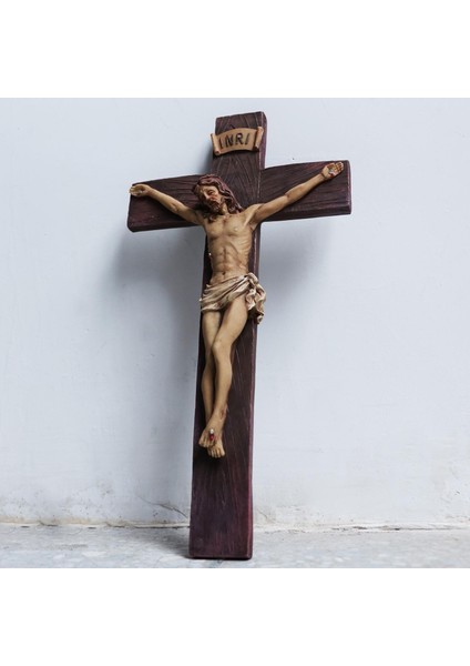 Dini Reçine Isa Çapraz Haç Heykeli Heykelcik Duvar Heykel Süs Sarı Sarı (Yurt Dışından) fırsatları