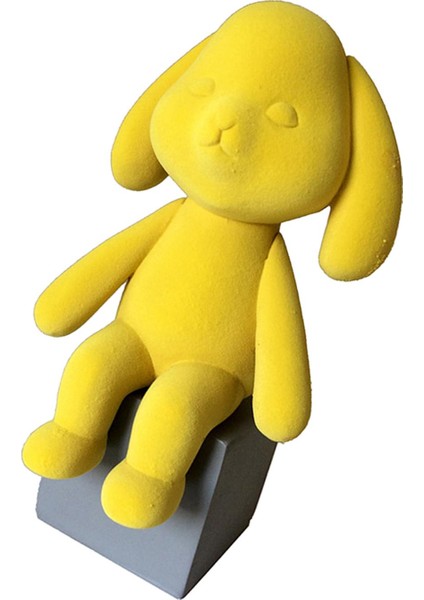 Masaüste Tv Raf Sanat Dekorasyonu Için Sevimli Tavşan Figürin Heykel Heykeli Sarı Sandık (Yurt Dışından) modelleri