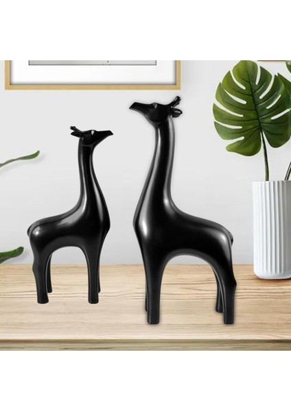 2x Geyik Heykeli Figürinler Kitap Masaüstü Dekorasyon Siyah Için Feng Hayvan (Yurt Dışından) indirimleri