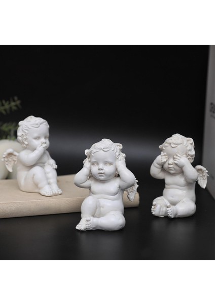 Retro Style Nordic Cherub Melek Heykeli Dekoratif Süs Beyaz Hediye Kapalı Görme (Yurt Dışından) fiyatları