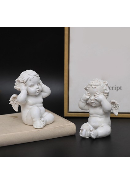 Retro Style Nordic Cherub Melek Heykeli Dekoratif Süs Beyaz Hediye Kapalı Görme (Yurt Dışından) fırsatları