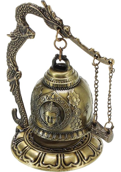 Masaüstü Dragon Fengshui Bell Küçük Oyma Bronz Koleksiyon Masa Dekoru Buda Kafası (Yurt Dışından)