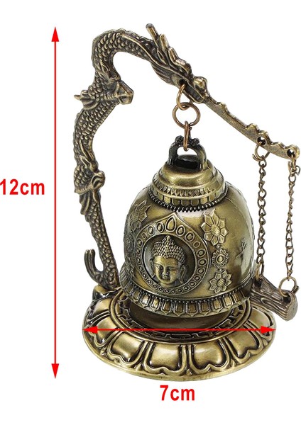 Masaüstü Dragon Fengshui Bell Küçük Oyma Bronz Koleksiyon Masa Dekoru Buda Kafası (Yurt Dışından)