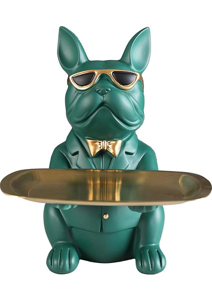 Serin Köpek Figüre Şekli Depolama Tepsisi Para Bankası Ev Dekorasyon Süslemesi Yeşil Ortam (Yurt Dışından)